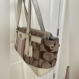 Coach (used) cloth/leather handbag